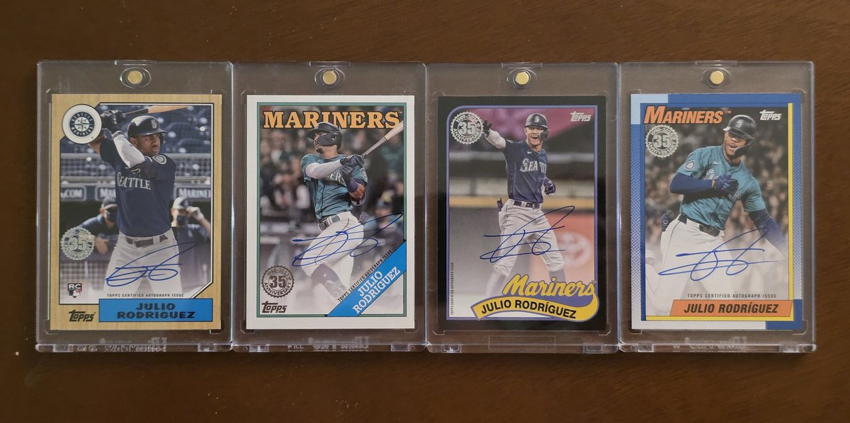 petersonryan22's tweet image. I'm hoping Julio gets a 35th Anniversary insert auto every year. I'd love to keep this going! #Mariners #JRod #Topps