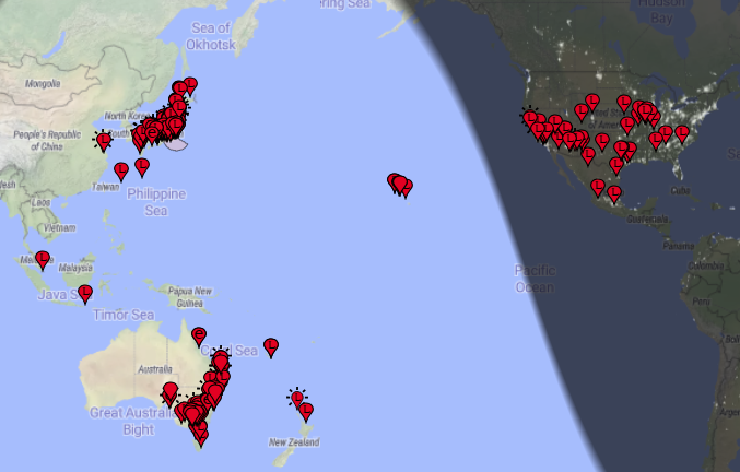 【6mDX】午前の部はJA-VK、VK-W、JA-Wでオープン。VK-Wがオープンしているのであまり呼ばずにワッチしておりました。下は受信状況。午前の部はまだ続いておりますが、さて午後の部は昨日の再来になるか！？