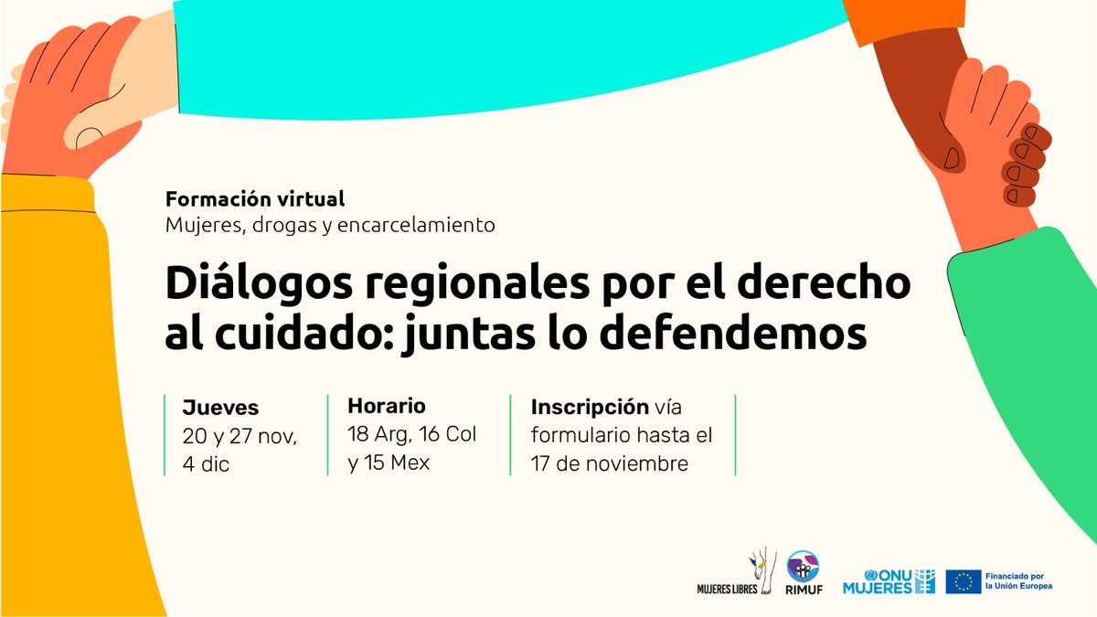 💻Formación virtual:
 Diálogos regionales por el derecho al cuidado: juntas lo defendemos 

📇 Link de inscripción hasta el 17 de noviembre: forms.gle/ZqaS7B6Y27CU8i…