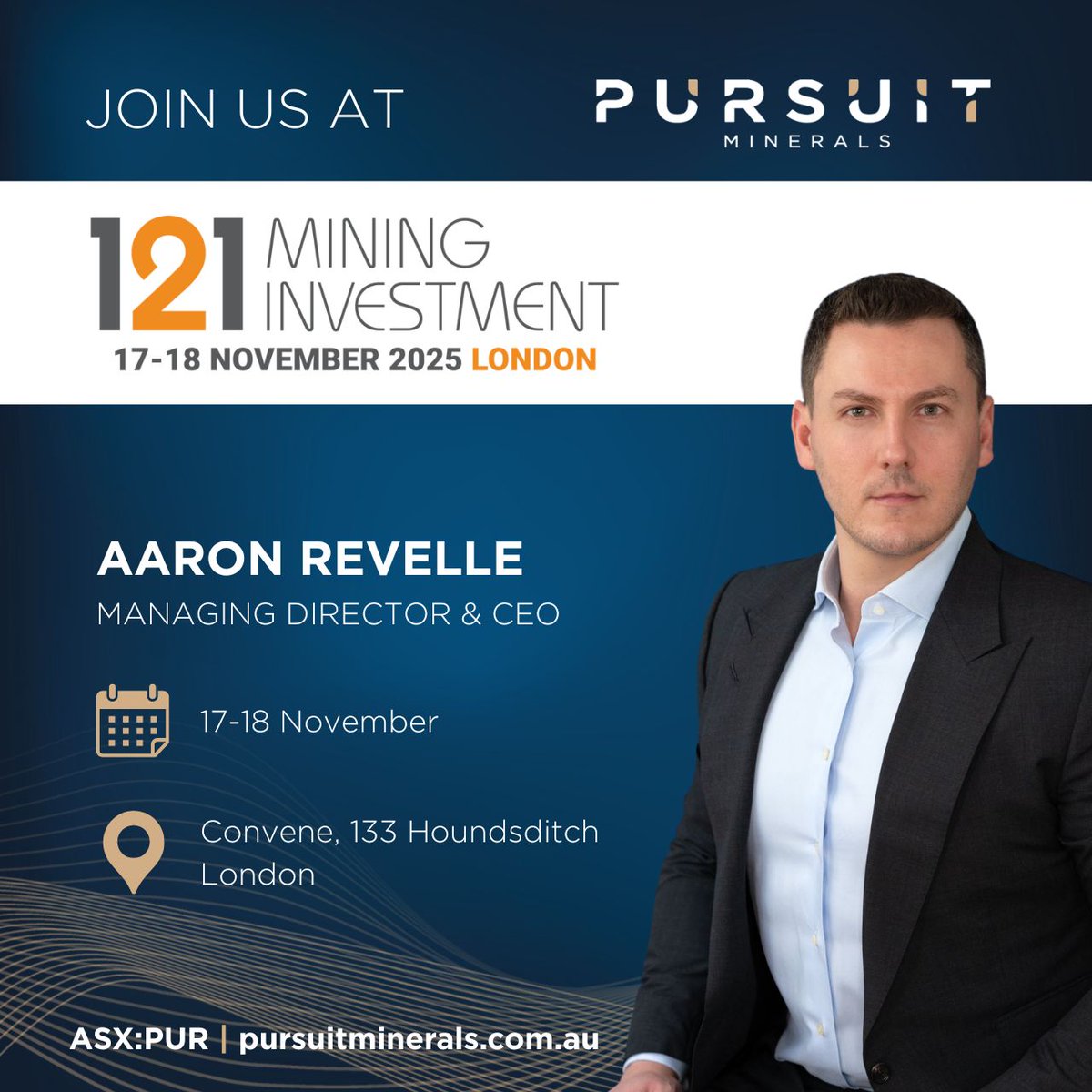 Heading to 121 Mining Investment, London (Nov 17–18) – one-on-one meetings to showcase our lithium and gold projects. 

#MiningInvestment #Lithium #Gold #Argentina