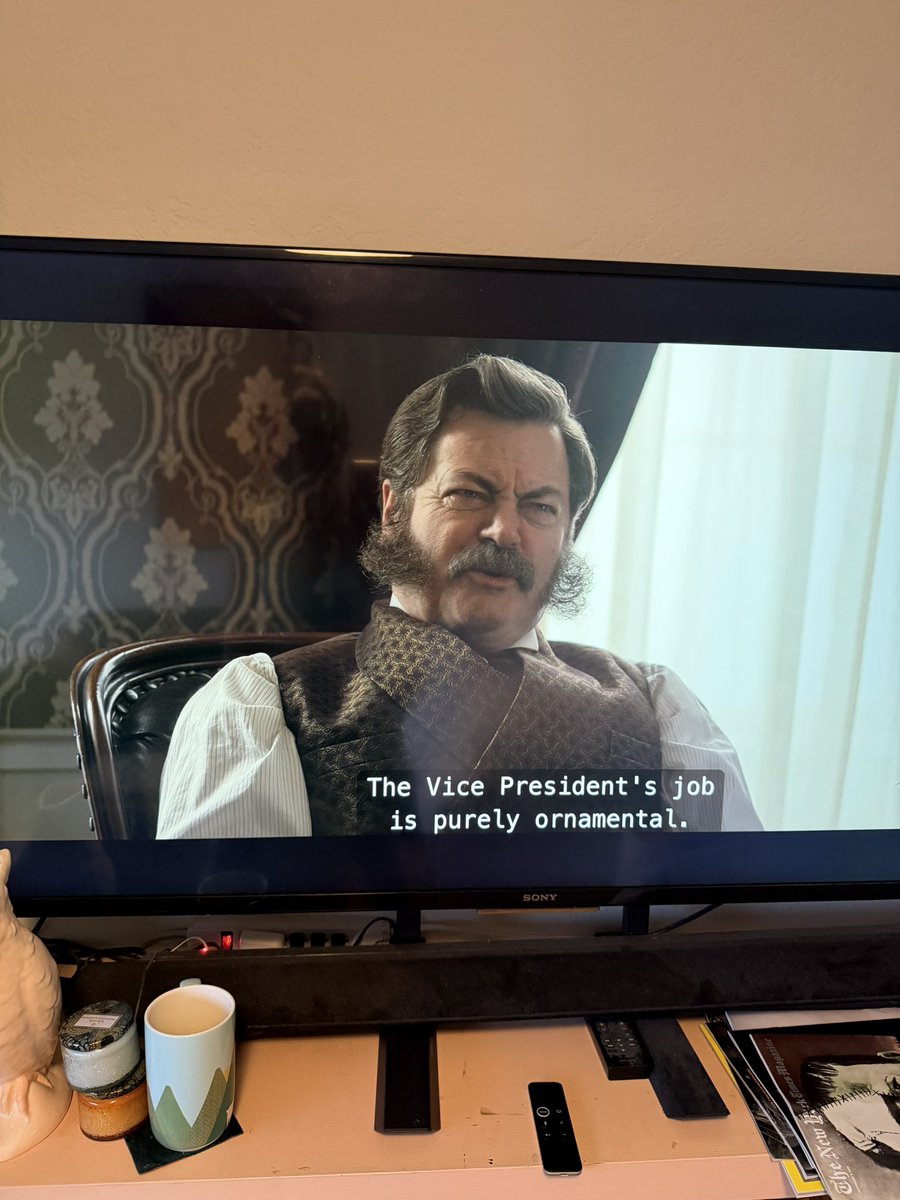 ChesterArthur's tweet photo. Finished watching Death by Lightning. Four episodes isn’t enough. Ready for the sequel about the Arthur administration! Thank you @Netflix , @Nick_Offerman , and @mike_makowsky https://t.co/bIdBs50452
