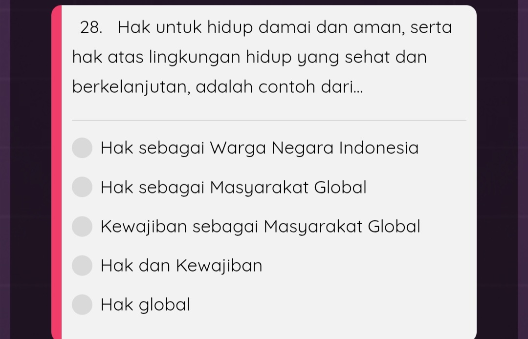 pakslamettt's tweet photo. Masa gua milih jawaban yg B tapi salah dan ternyat jawaban nya yg bener A.. emg bener ya jwbnya itu A. hanya sbg warga negara indonesia https://t.co/hZ2ZqrUjZj