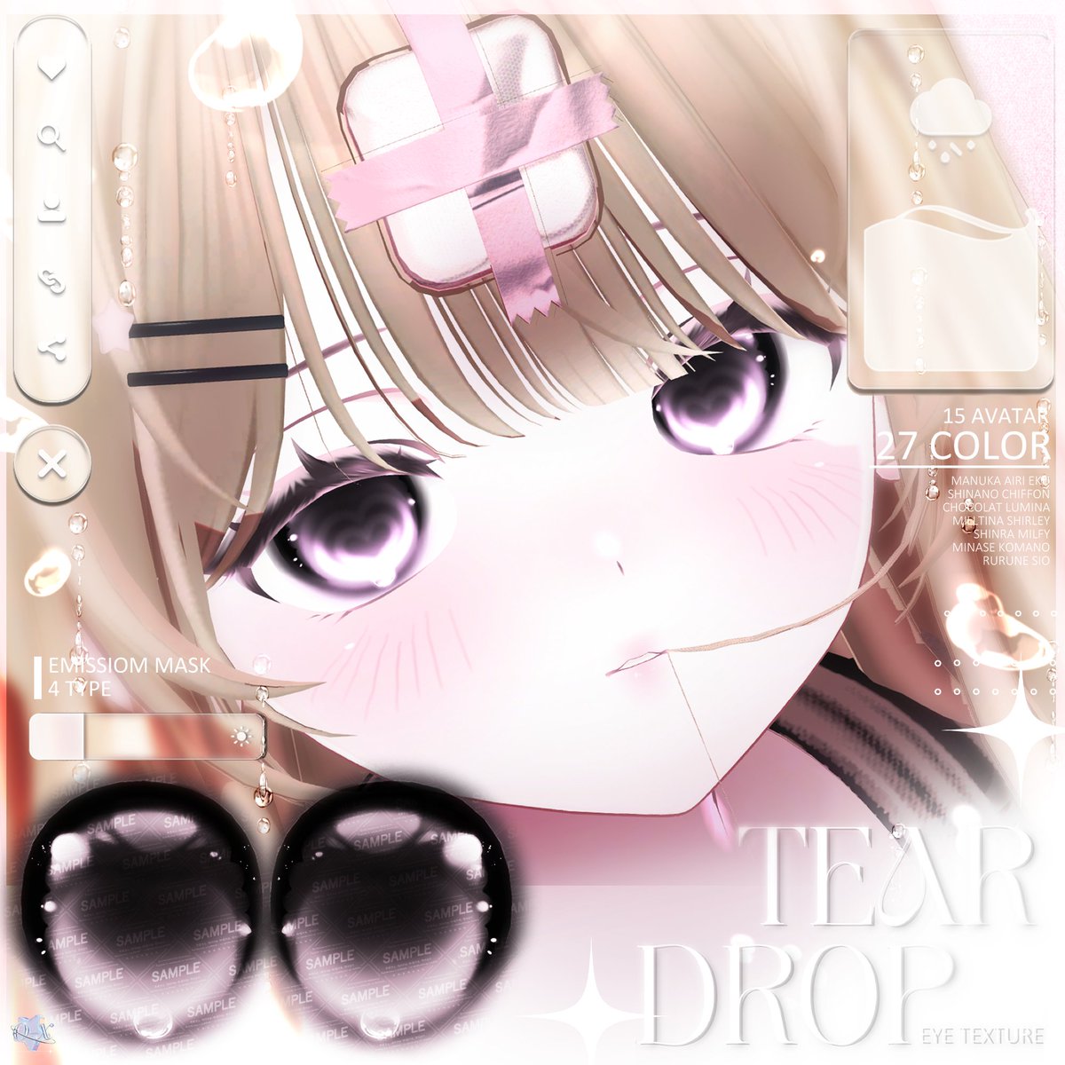 Gyeom_S2_S2's tweet image. #VRChat #RP #o_x_shop

💧【15アバター対応】 Tear Drop ~ Eye texture ~ 💧

優しい瞳の中に涙ときらめくハートがアクセントのテクスチャーを販売開始しました💙

🗓️ 【Sale】 11/14 ~ 11/21
Full pack : 800円 -&amp;gt; 600円

🎁 【Event】 11/21 抽選!…