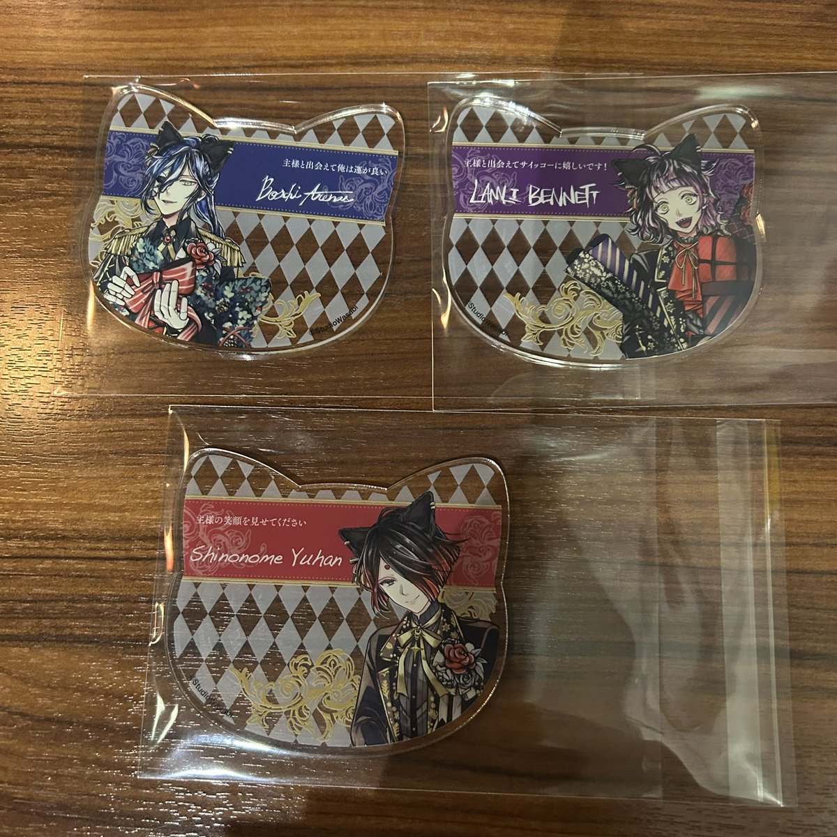 gla130's tweet photo. 【交換 】
悪魔執事と黒い猫 あくねこ ナンジャタウン ナンジャ アクリルコースター

譲　ボスキ、ラムリ、ユーハン
求　アモン

現在ナンジャにおります。
お気軽にお声掛けください！ https://t.co/18D89hbBrP