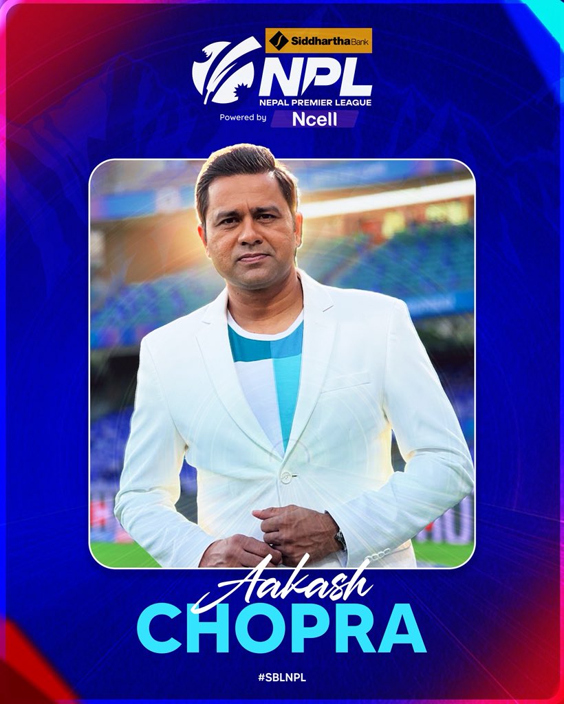 Hold your breath, Nepal - The man of metaphors is here 🇳🇵

Say hello to Aakash Chopra, your broadcaster for #SBLNPL 2025 🤩

#ConnectedByNcell | #NepalCricket