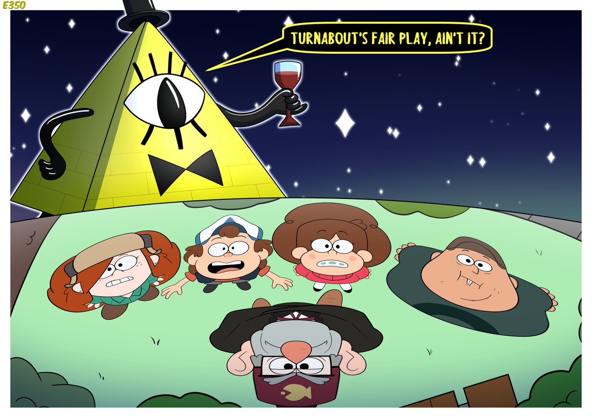 It is, in fact, fair play.

Most of my art goes to pastures with clearer skies these days, but I was proud enough of this to share it here. Make GF Fanart Weird Again!

#GravityFalls 
<a href="/_AlexHirsch/">Alex Hirsch</a>