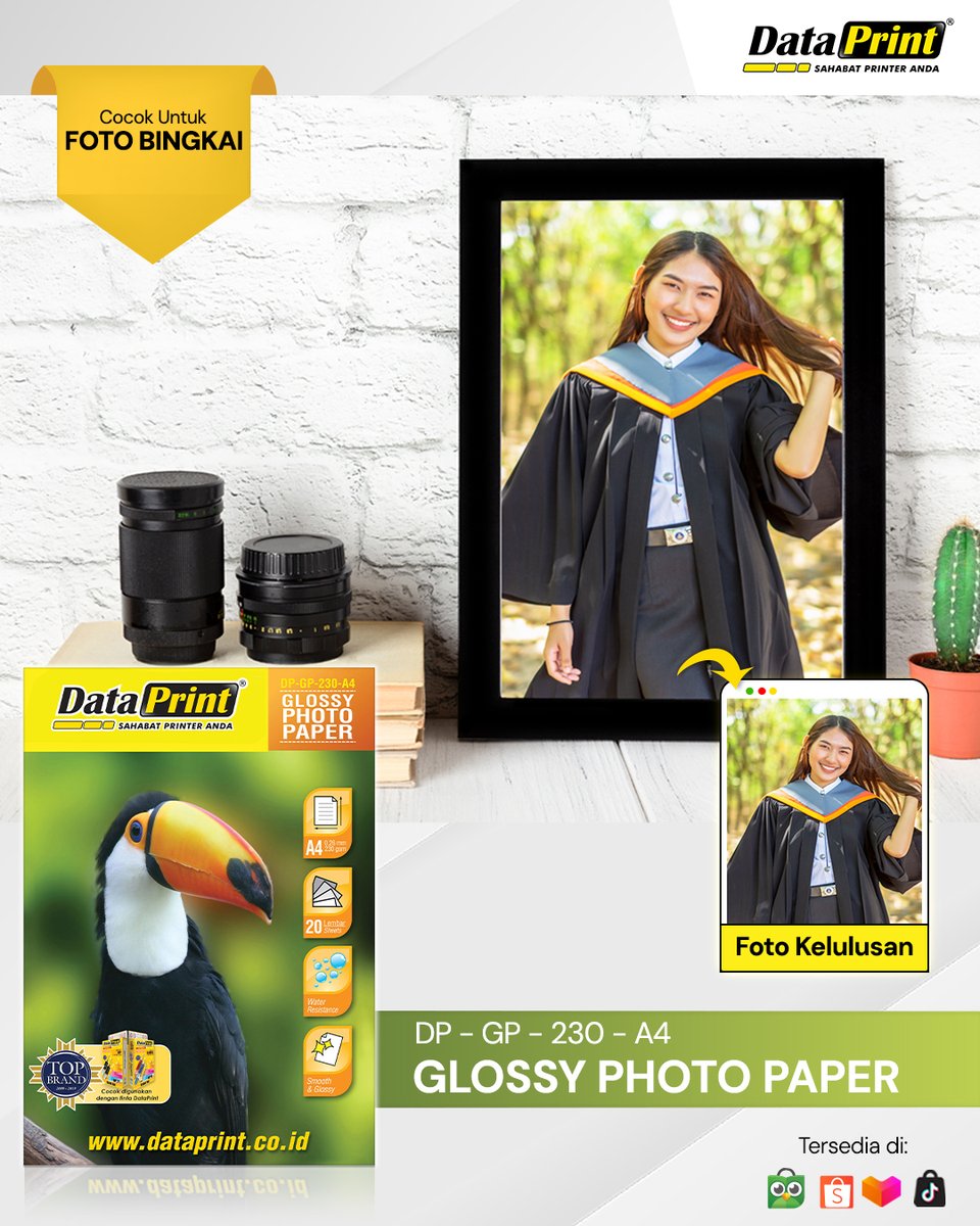 dataprintindo's tweet image. Glossy Photo Paper 230Gr A4
Kualitas kertas putih dan mengkilap, hasil cetak akan terlihat cemerlang.
Ukuran : A4, 230 gram
Isi : 20 lembar

#produk #dataprint #produkdataprint #kertasfoto #photopaper #print #cetakfoto #printfoto #kertasglossydataprint #kertasglossy #glossypaper