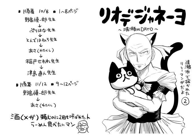 次のコミティアはとんではねろさんのところに既刊と清瀬市でまた酔いどれが描いたリレー漫画と間に合えば新しいコピー誌少し持ち込んで居座る予定です。とんちゃんの新刊すごくかわいいので是非!。

【か51a】とんはねbox

清瀬漫画の表紙はぷりはなさん(@purihana_manga )が描いてくれたじじいです。 