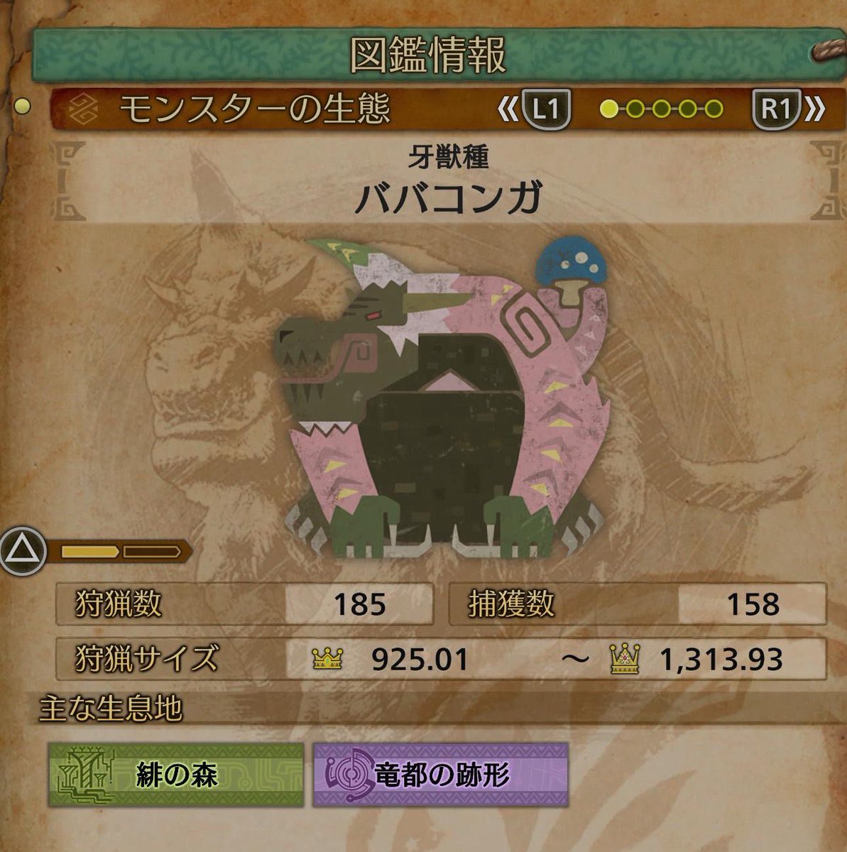 モンハンワイルズ #MHWilds お疲れ様です🧉 牙竜種 桃毛獣ババコンガの