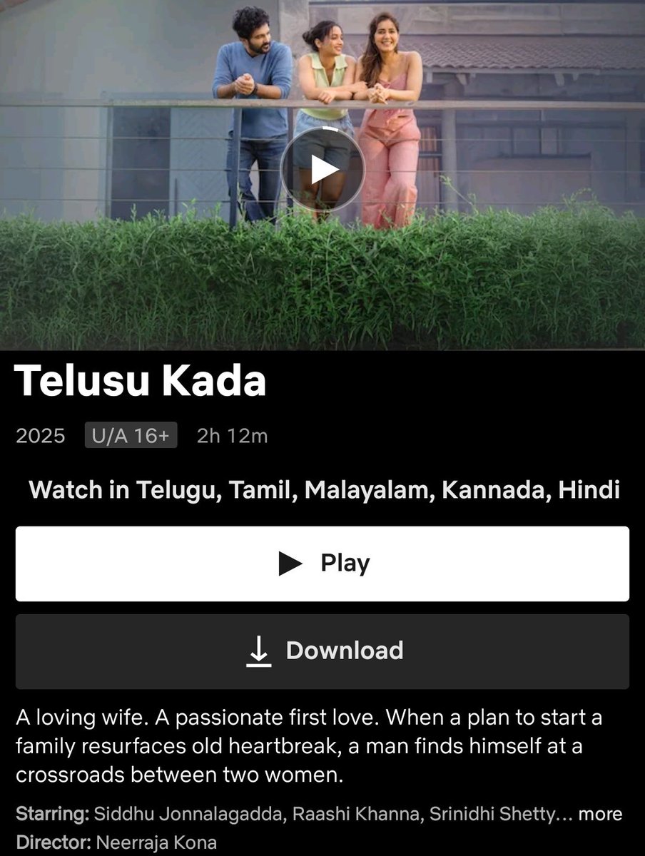 filmycorner9's tweet image. #TelusuKada &amp;amp; #Dude Now Streaming on Netflix 

#KannadaDubbed