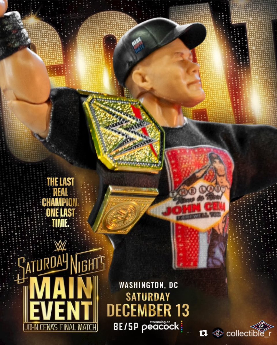 ONE LAST TIME.

The Last Real Champion @johncena’s FINAL MATCH is just one month away 🤯

Who do you hope his last match is against?

Shop <a href="/Mattel/">MATTEL</a> <a href="/WWE/">WWE</a> John Cena at Ringsid.ec/RSCJohnCena

📷 collectible_r 

#RingsideCollectibles #WrestlingFigures #Mattel #WWE #JohnCena #SNME