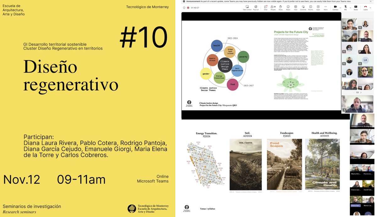 evo_a_lab's tweet image. Thanks to Carlos Cobreros, Emanuele Giorgi &amp;amp; Aleksandra Krstikj for inviting us to share our work with the Regenerative Design group. Great exchange with Di García, Marilin de la Torre &amp;amp; Diana Rivera, opening future synergies in architecture + landscape.

#RegenerativeDesign