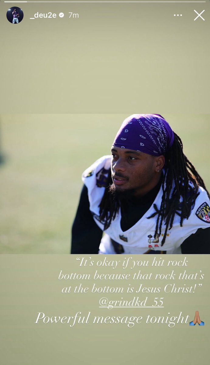 Keaton Mitchell shared a message via IG:

“It’s okay if you hit rock bottom because that rock that’s at the bottom is Jesus Christ!”