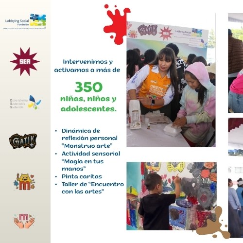 LobbyingSocial's tweet photo. Activación con más de 350 niñ@s y adolescentes, en la explanada municipal de Nezahualcóyotl, con la reflexión “Moustro Arte”, la actividad “Magia en tus manos”, las “pinta caritas” y el taller de "Encuentro con las artes”, logrando integrar a las Familias Nezahualcoyenses. https://t.co/PrLImEJHyO