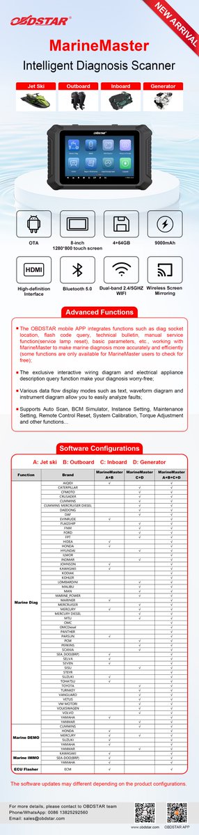 ObdstarTec's tweet image. 🚤 New from OBDSTAR: MarineMaster is here!
A powerful diagnostic tool for jet skis, outboards, inboards &amp;amp; generators.

⚡ Fast auto scan
🧠 Smart fault detection
📘 Built-in guides + wiring diagrams
📱 Works with the OBDSTAR App

#OBDSTAR #MarineMaster #BoatTech #BoatRepair