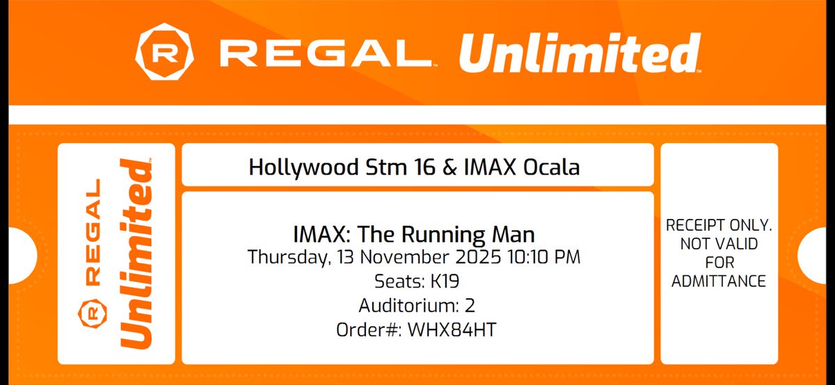 #Seated for #TheRunningMan 🎥🎥