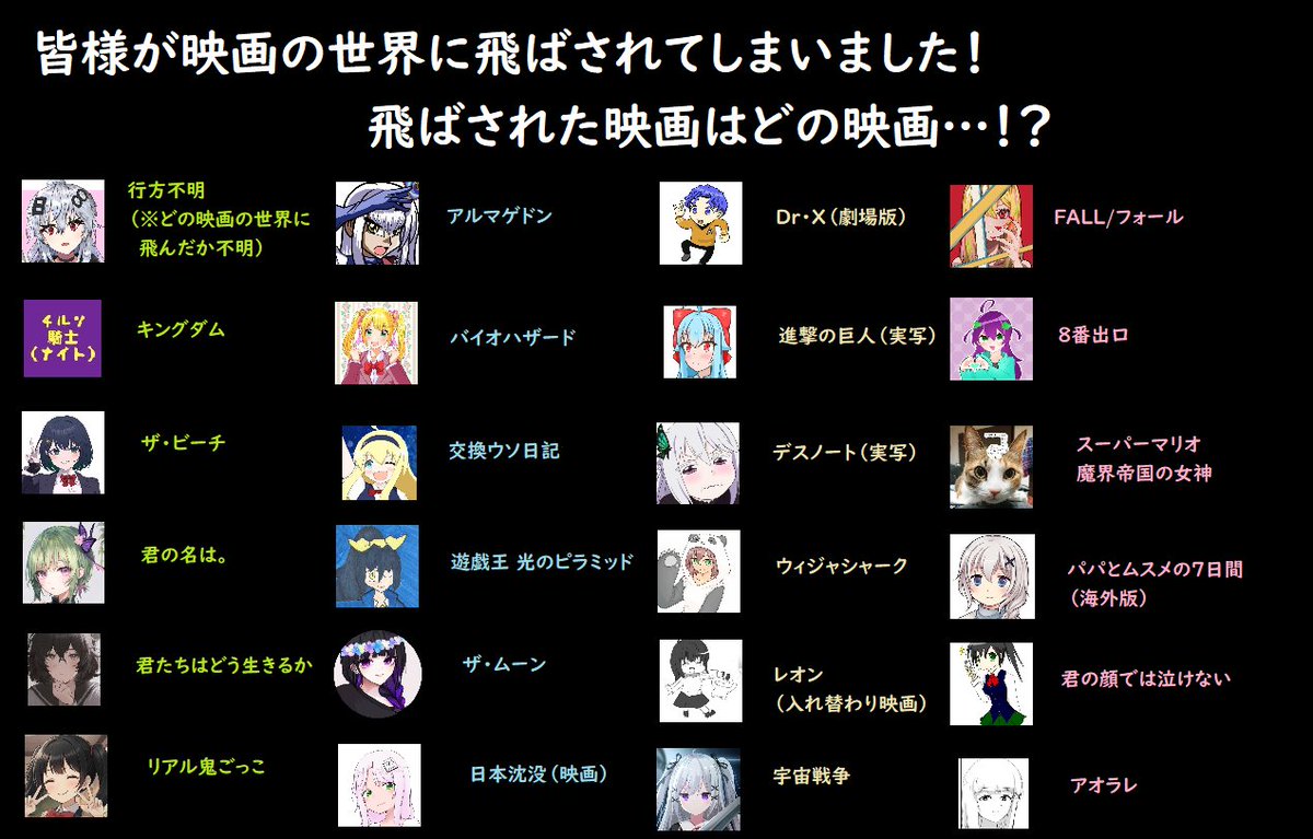 皆様が映画の世界に飛ばされてしまいました…☆！
飛ばされた先はどの映画の世界…！？