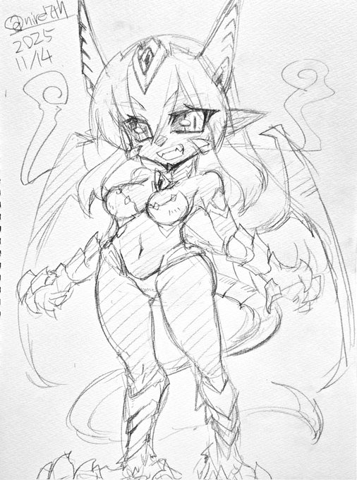 ドラゴン娘。想定としてはニトホッグ
頭身ミスったかも… 