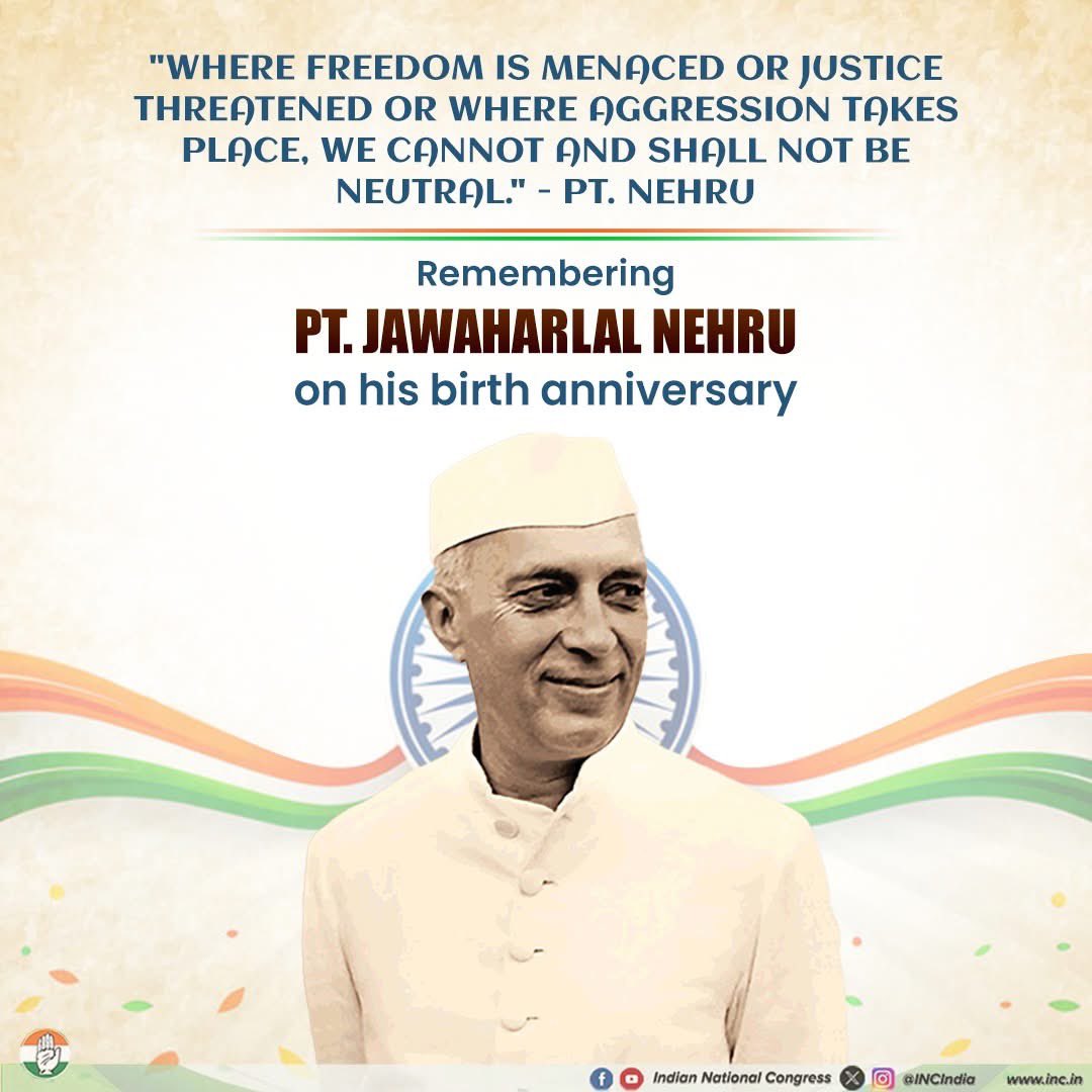Heartfelt tributes to Pt. Jawaharlal Nehru on his birth anniversary!

The visionary architect of modern India, his ideals of democracy, secularism &amp; scientific temper continue to lead the nation towards development &amp; technological progress.

His legacy remains our guiding light.