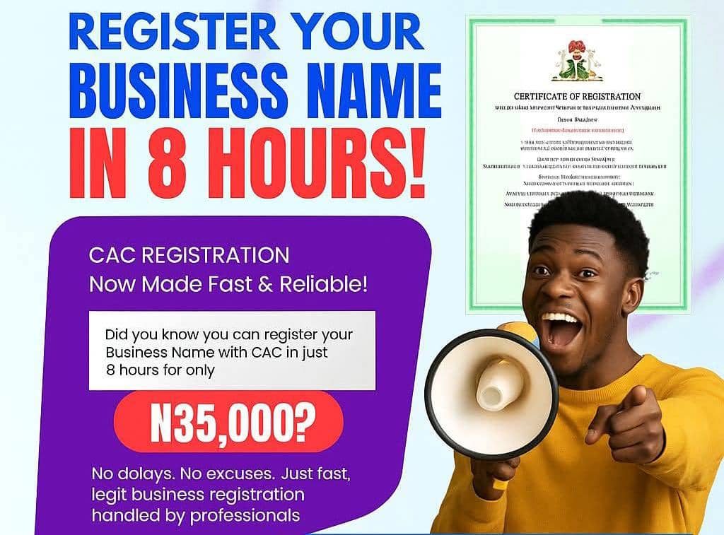 DM for your CAC registration.07035658194
