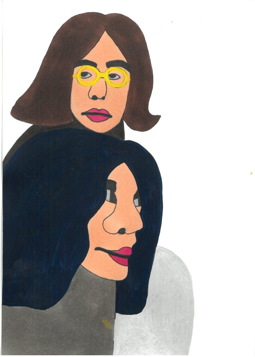 _kiki_CREATIVE's tweet image. ジョンとヨーコ
＃ジョンレノン　#JohnLennon #yokoono