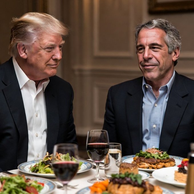 It turns out that Trump had Thanksgiving dinner with Jeffrey Epstein in 2017,... during his first term. 

Even though Trump lied and said he had, "cut all ties with Epstein," when he "found out about the underaged girls,"... years and years earlier.