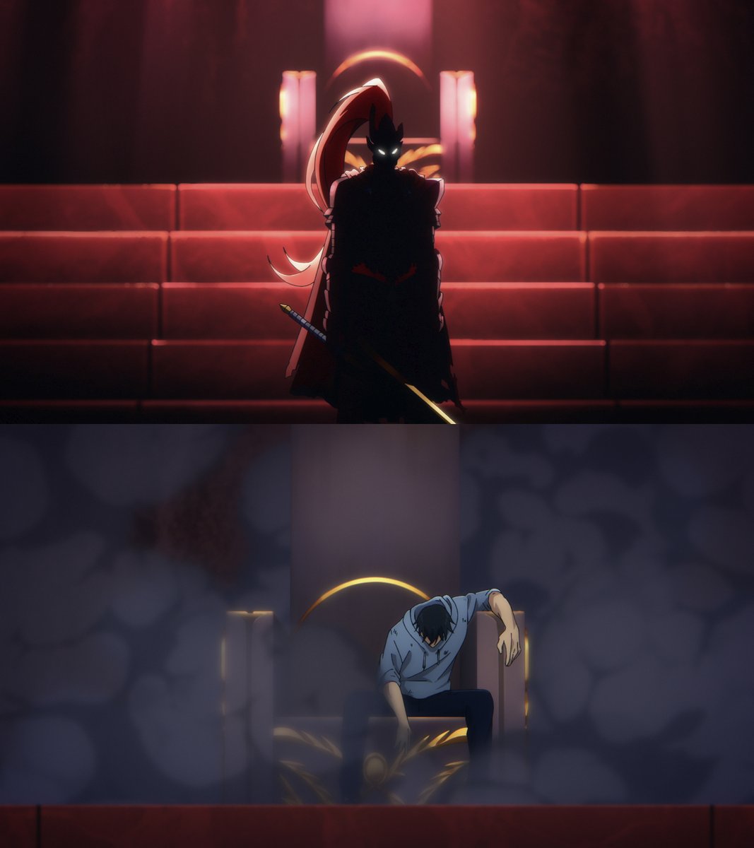 Crunchyroll's tweet image. The throne awaits its true ruler 👑 (via @sololeveling_en)