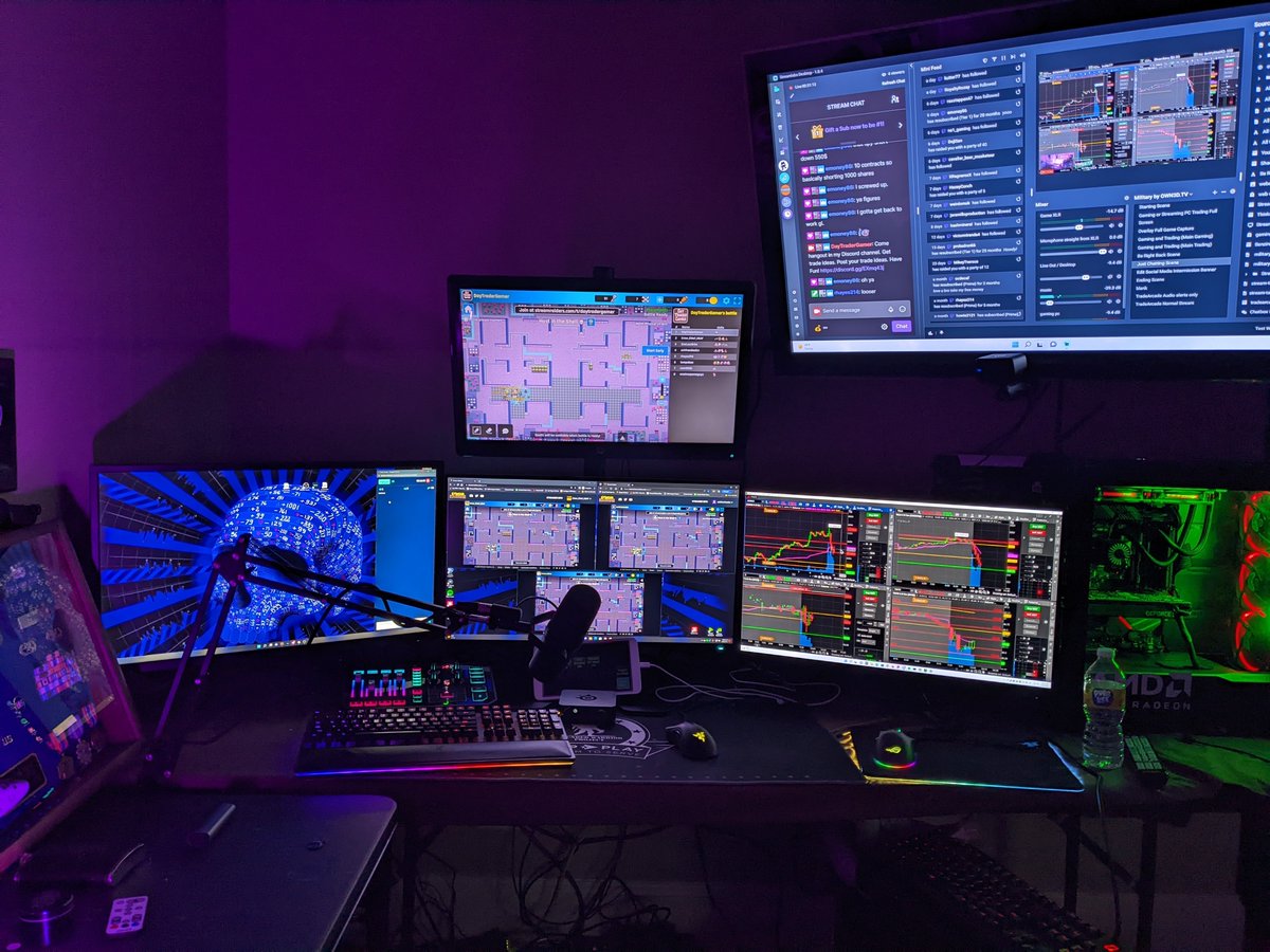 DayTraderGamer's tweet photo. @CoachDBA #slowmarkets, here is my battle station. What do you think? https://t.co/JF27x67B2X