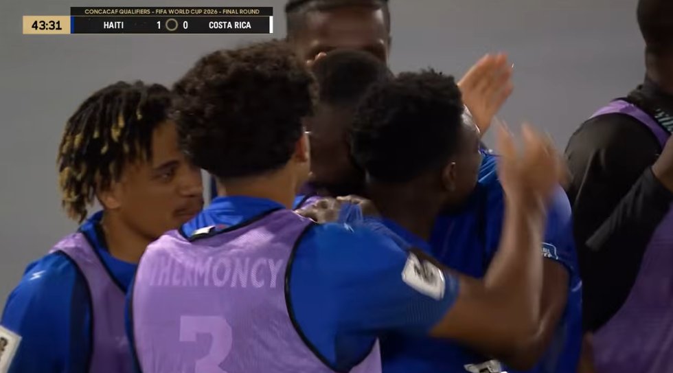 foet247america's tweet photo. Haiti 1 Costa Rica 0. Frantzdy Pierrot #HAIvCRC #WCQ2026 https://t.co/i5RzEAwQEK