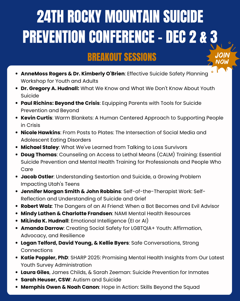 ipa_protectall's tweet image. Many sextortion victims suffer in silence and some lose their lives believing there’s no way out.

Jake Ostler will speak on this crisis at the Rocky Mountain Suicide Prevention Conference, Dec 2–3.

Get your ticket today.
#iAmNotAnAlgorithm #GlobalChildProtection #IPA