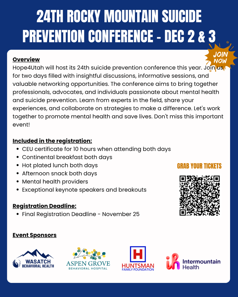 ipa_protectall's tweet image. Many sextortion victims suffer in silence and some lose their lives believing there’s no way out.

Jake Ostler will speak on this crisis at the Rocky Mountain Suicide Prevention Conference, Dec 2–3.

Get your ticket today.
#iAmNotAnAlgorithm #GlobalChildProtection #IPA