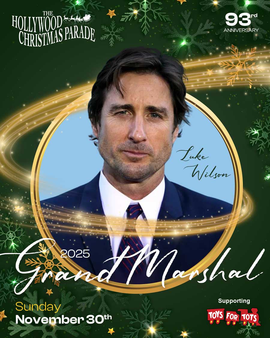 BionicBuzz's tweet image. Notable actor and Emmy winner #LukeWilson to serve as Grand Marshal for the 93rd annual @HlywdChristmas Parade supporting #marinetoysfortots. The live #parade presented in association with The City of #losangeles will take place on the iconic streets of #hollywood, CA on Sunday,…