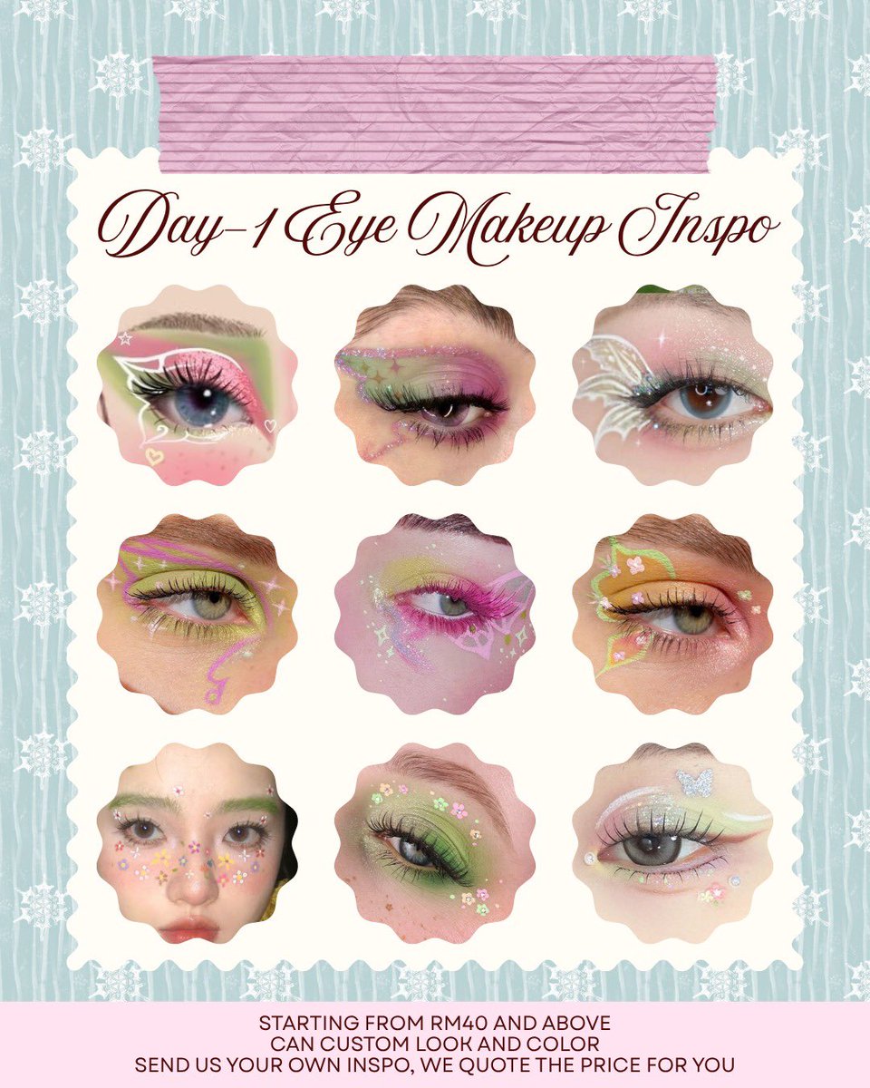 itzmeaisha_'s tweet image. MAKEUP SERVICES : TDS4 IN KL

Price starting from RM40 and above
TDS4 pricelist are slightly different from our normal catalog

Our services:
🍓Eye Makeup
🍓Full Face Makeup

DM US ON IG TO BOOK YOUR SLOT
( readysetglow_my )

#TSD4inMY #TDS4inKL #NCTDREAMINKL #NCTDREAMSHOWINMY