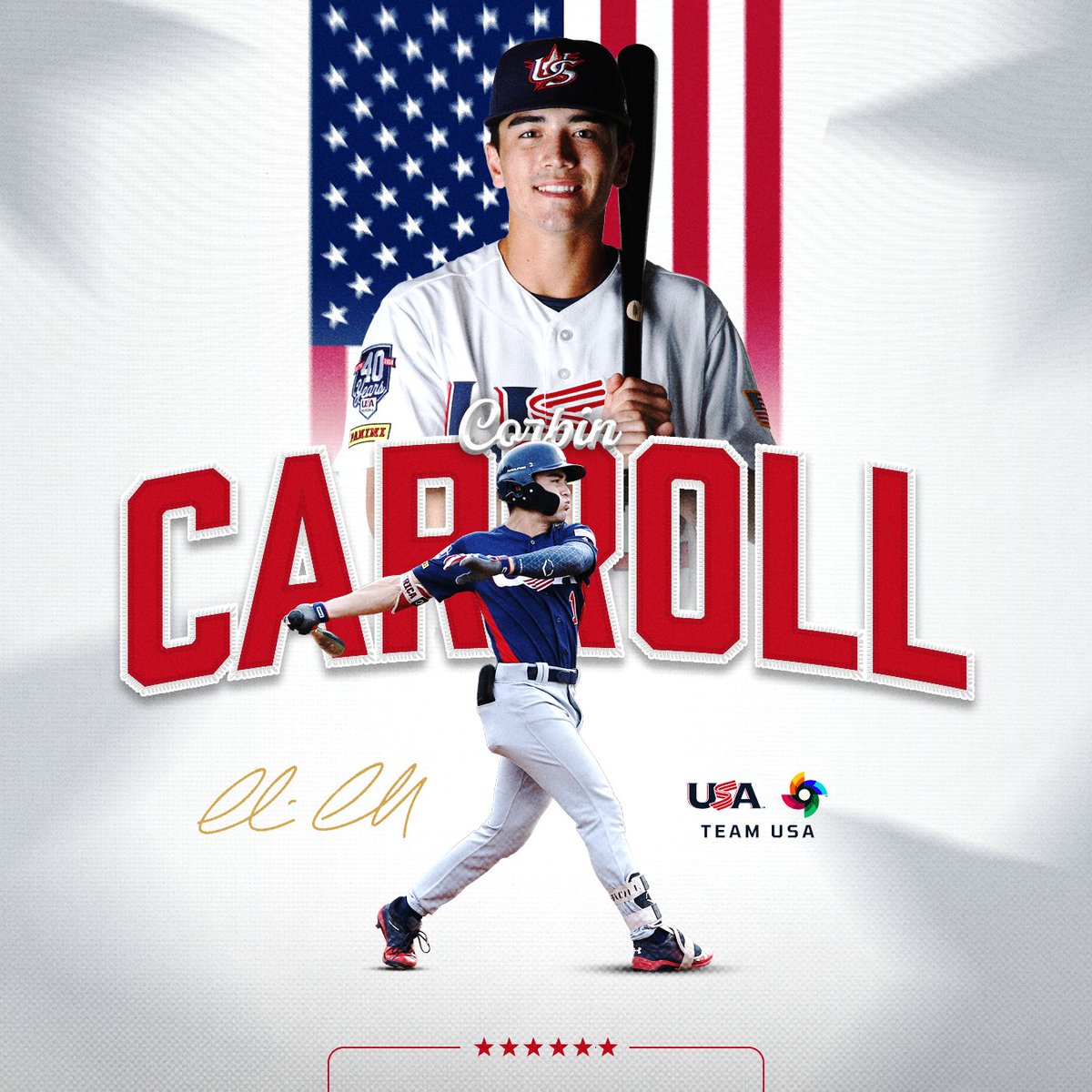 USABaseball's tweet image. Corbin Carroll has entered the chat.

The 2023 NL Rookie of the Year will play #ForGlory🇺🇸 in the 2026 World Baseball Classic!