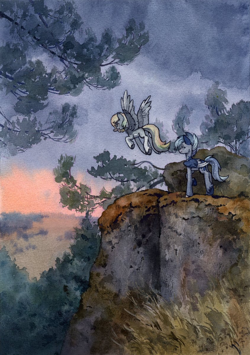 Exploring new places is always exciting

Watercolor and a bit of tempera
Соmmissiоn for BuvanyBu 🌥️