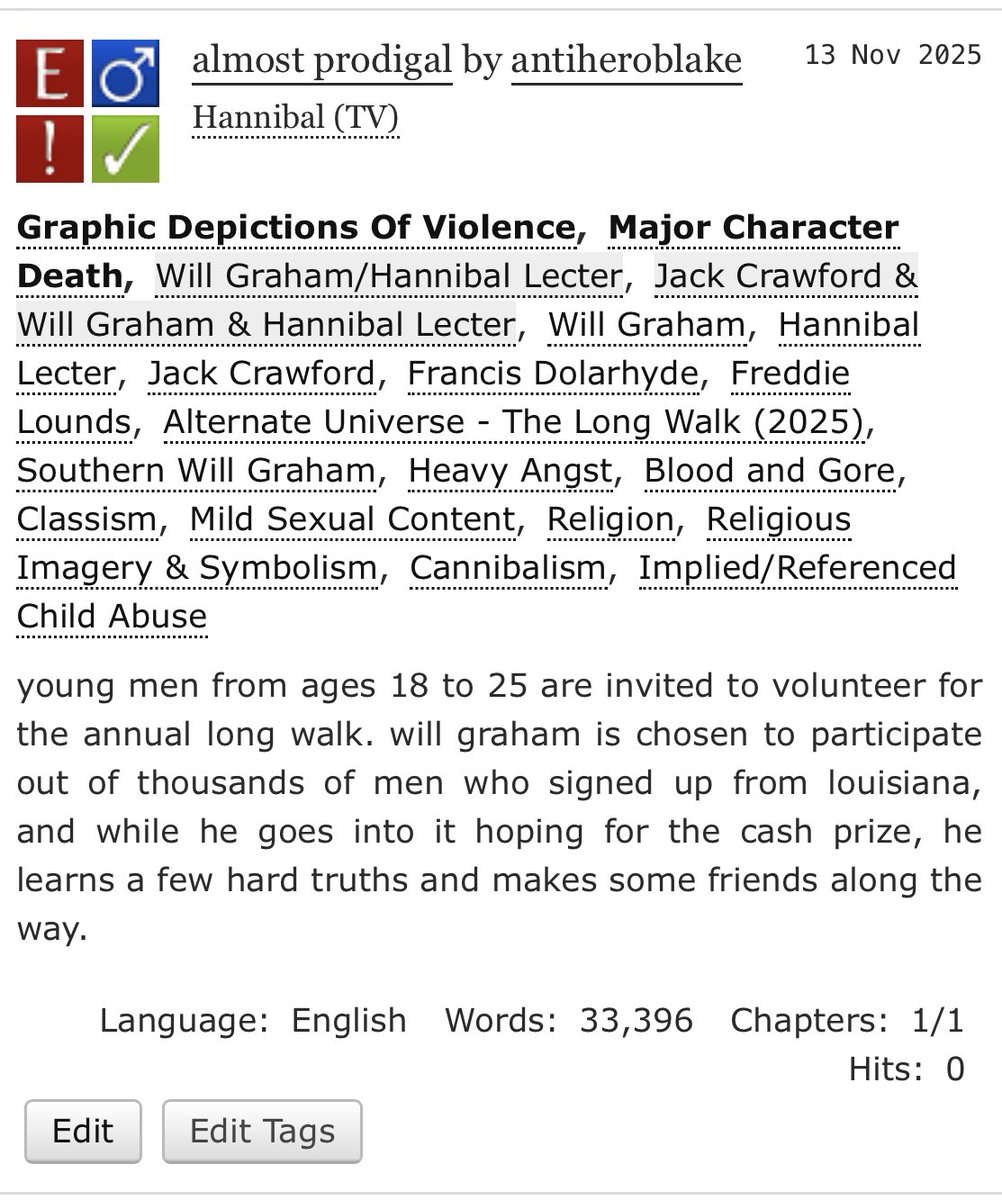 antiheroblake's tweet photo. the hannigram long walk au > https://t.co/Cj38QhQ9UA https://t.co/Zczz3YBwMp