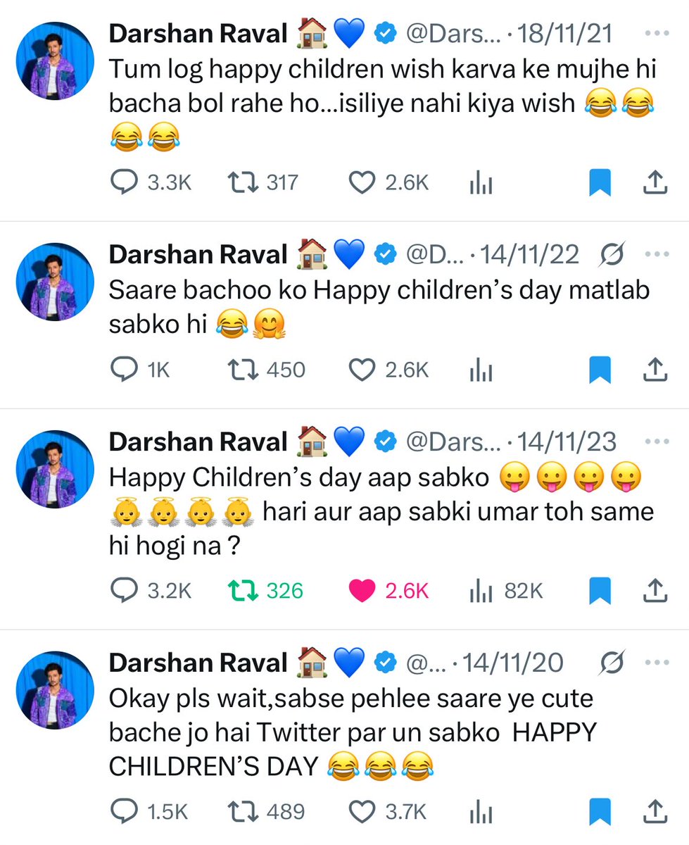 Devyani_drdz's tweet photo. Cutest @DarshanRavalDZ 😂💙🫠 https://t.co/dTyQknMpgB