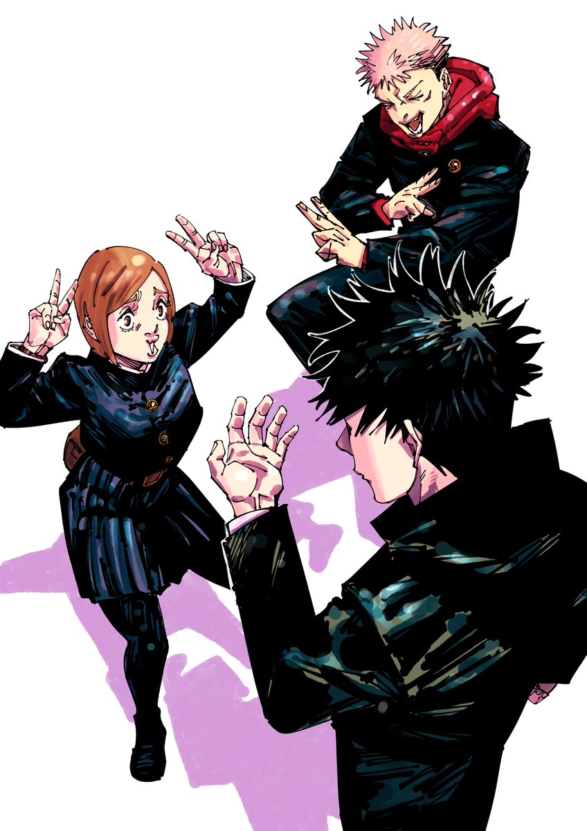 Go_Jover's tweet image. So the story behind this art is that they went to watch a movie &amp;amp; bought a big popcorn bucket. To decide who has to sit in the middle to share the popcorn they played rock paper scissors &amp;amp; Megumi lost. LMAO