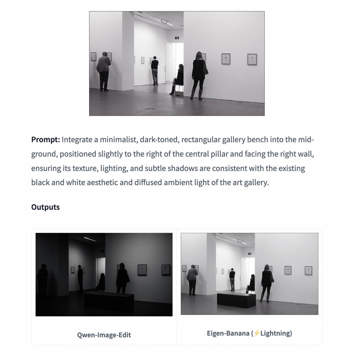 Ali_TongyiLab's tweet photo. Qwen-Image-Edit users, you're gonna want to see this.
A new LoRA called "Eigen-Banana" from eigen ai labs just dropped, and it's all about speed. It's optimized for fast, high-quality text-guided edits. Plus, it's multilingual—handles both English and Chinese prompts perfectly!
(Just a heads-up, the license is for non-commercial use only.)
https://t.co/qsSLFAJZbP