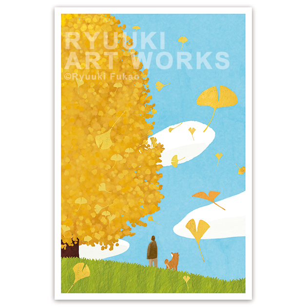 ryuukiweb's tweet image. 銀杏の葉っぱの色づく頃

#風景画 #イラストレーション #秋