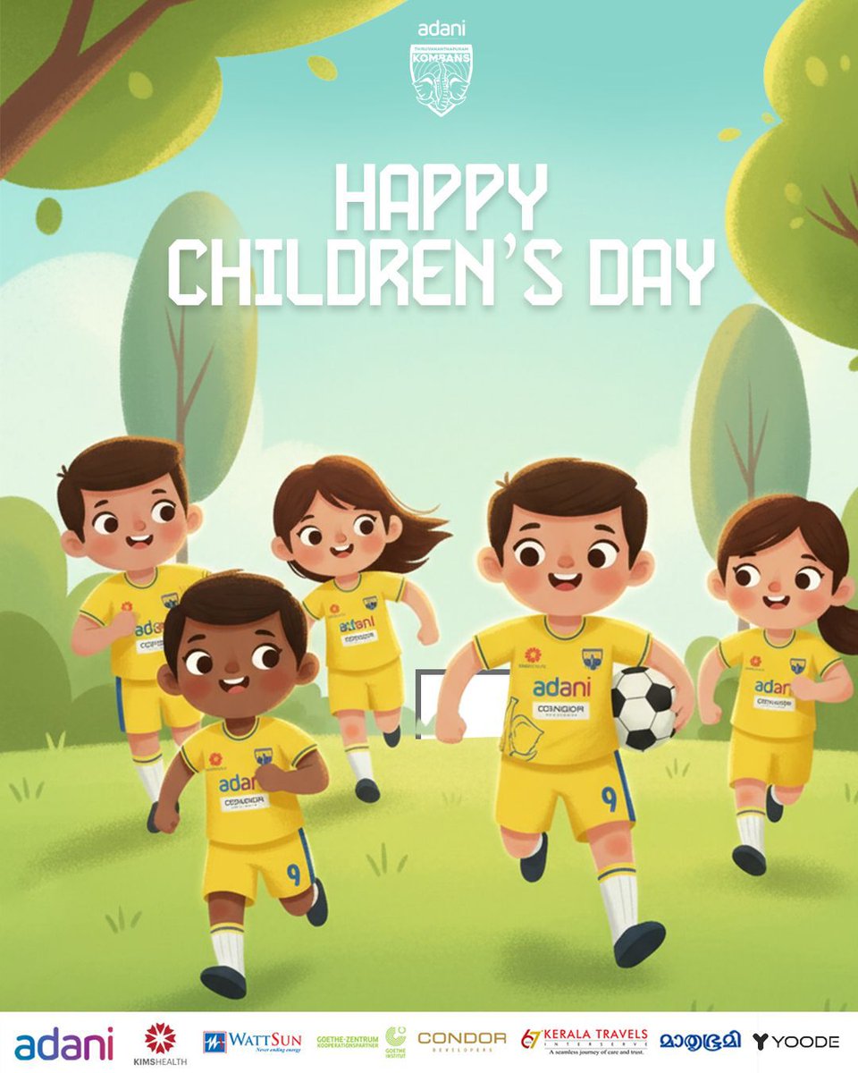 Every champion starts as a child with a ball and a dream. Happy Children’s Day! ⚽💛

#ennumkombans #kombansfc #superleaguekerala #thiruvananthapuramkombansfc

<a href="/slk_kerala/">Super League Kerala</a> <a href="/AdaniOnline/">Adani Group</a> <a href="/AdaniSportsline/">Adani Sportsline</a>
<a href="/hospital_kims/">KIMSHEALTH</a> <a href="/JPMcAloon/">James McAloon</a> <a href="/fni/">football news india</a> <a href="/StarFootball/">Star Sports Football</a>
<a href="/footballdaily/">Football Daily</a> <a href="/Goal_India/">GOAL India</a>