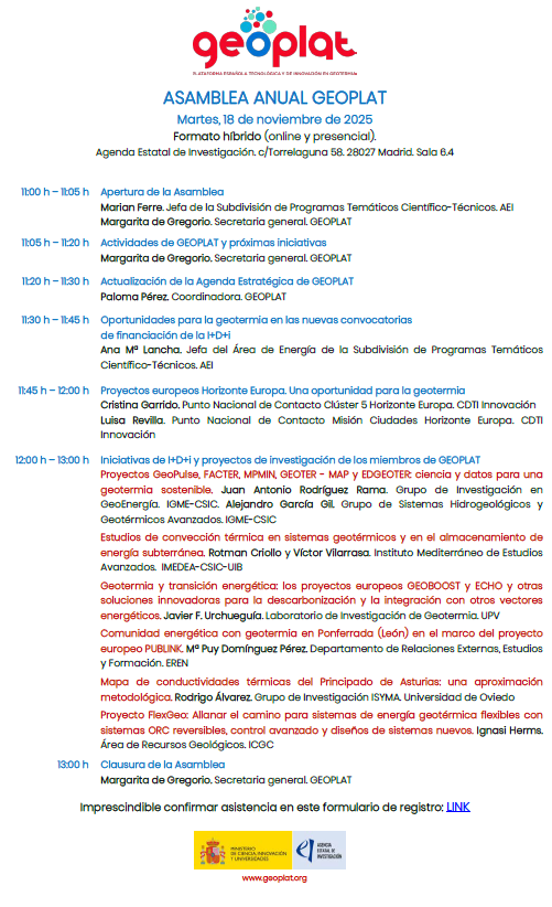 ICGCat's tweet image. 🔋💧El proper dimarts dia 18 presentarem el projecte europe FlexGeo a l’assembla anual de @Geoplat, la Plataforma Española Tecnológica y de Inovación en Geotermia.

ℹ️icgc.cat/es/Innovacion/…