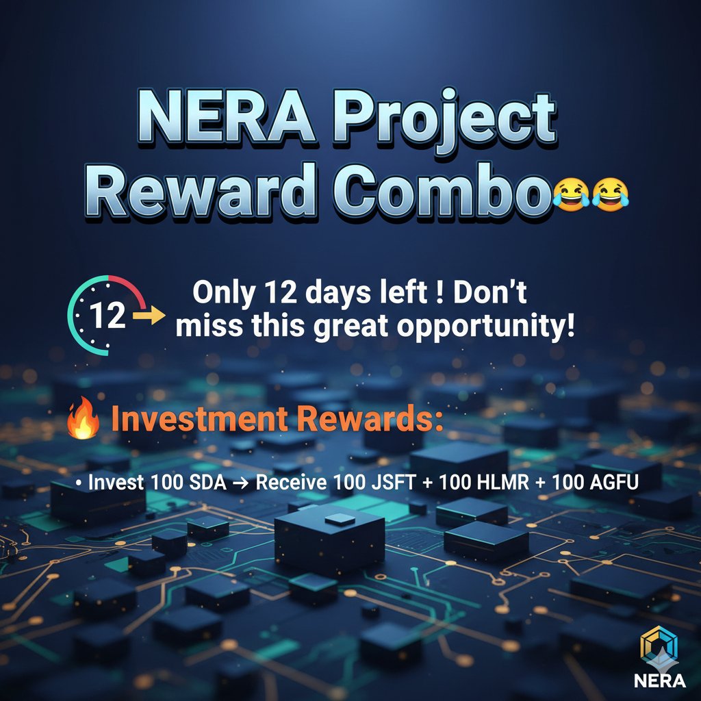 NERA Project Reward Combo 🤩🥳😋
Only 12 days left ! Don’t miss this great opportunity!

🔥 Investment Rewards:
• Invest 100 SDA → Receive 100 JSFT + 100 HLMR + 100 AGFU 

Invest link 👇👇
sidrastart.com/project/988113…
<a href="/sidrachain/">SidraChain</a> <a href="/maljefairi/">محمد الجفيري</a>