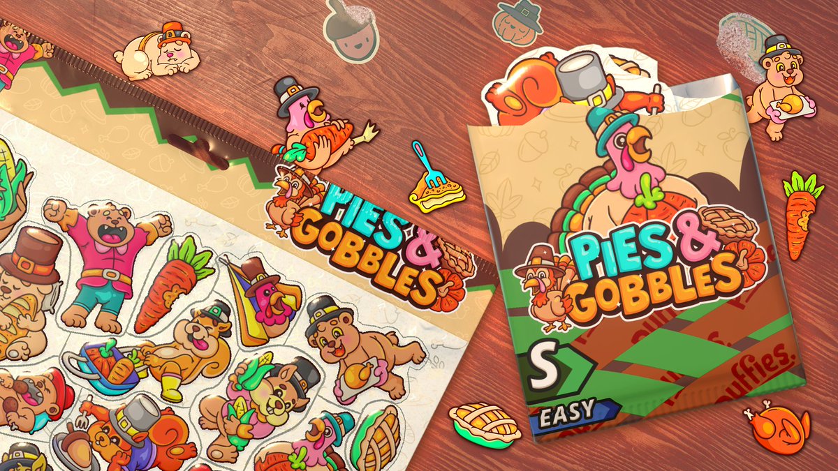 Let's celebrate the season of thanks! 🦃🥧
Our Pies &amp; Gobbles seasonal packs have arrived with update 1.11.
Stuff your sticker collection with cozy fall vibes. 🍂🍁
apple.co/4iRevlN
<a href="/AppleArcade/">Apple Arcade</a>