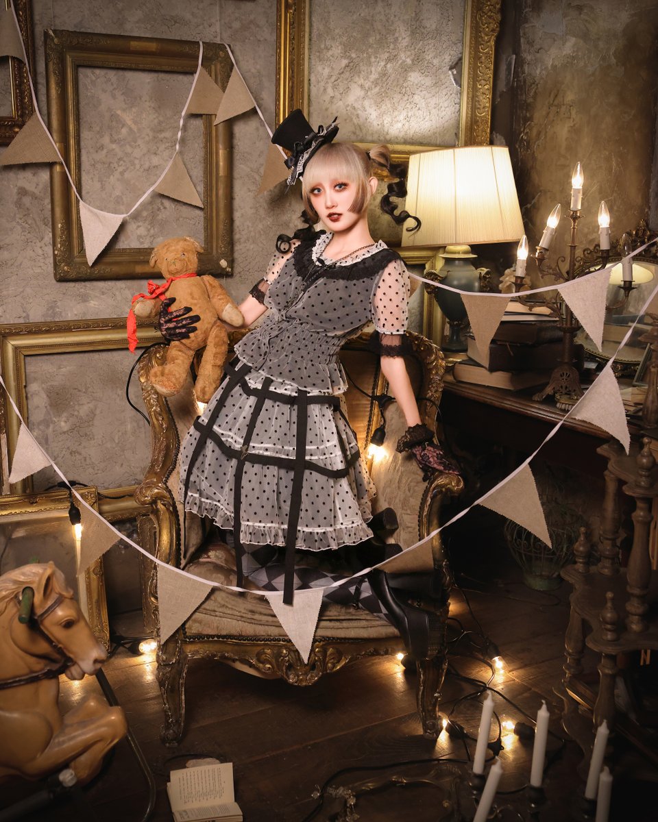 ✦ Moi-même-Moitié New Look ✦ ドットフロッキーパフ袖ブラウス