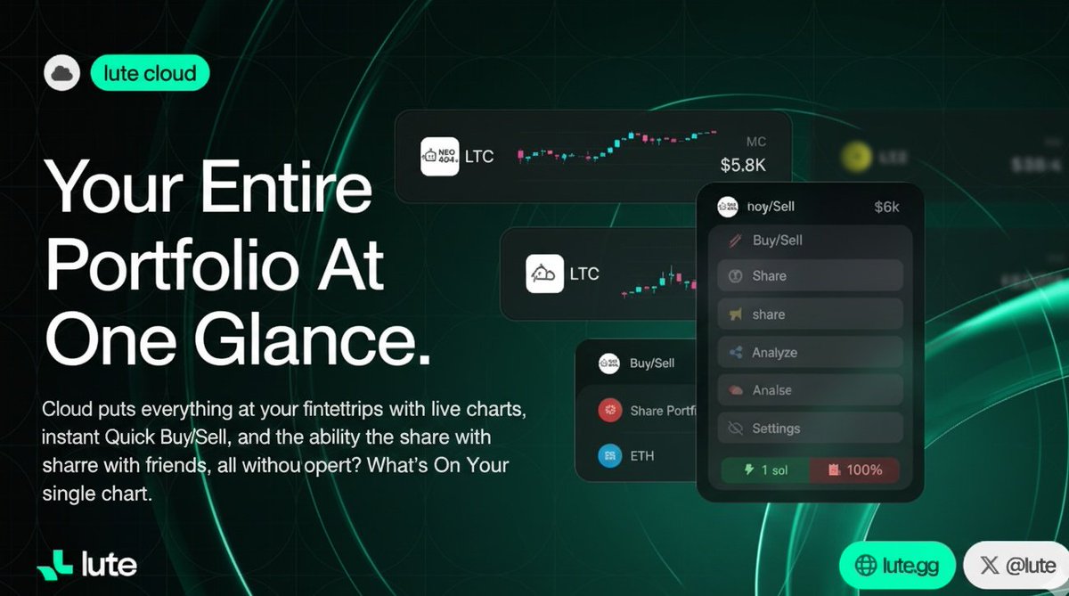 sbtech21's tweet image. Stop chart hopping. @lute Cloud consolidates your entire portfolio into one glance.

Get instant access to ⬇

Live Charts

Quick Buy/Sell

Easy Sharing

Manage your assets without ever leaving the dashboard. 
Simplify your trading with Lute Cloud.

What are you holding?