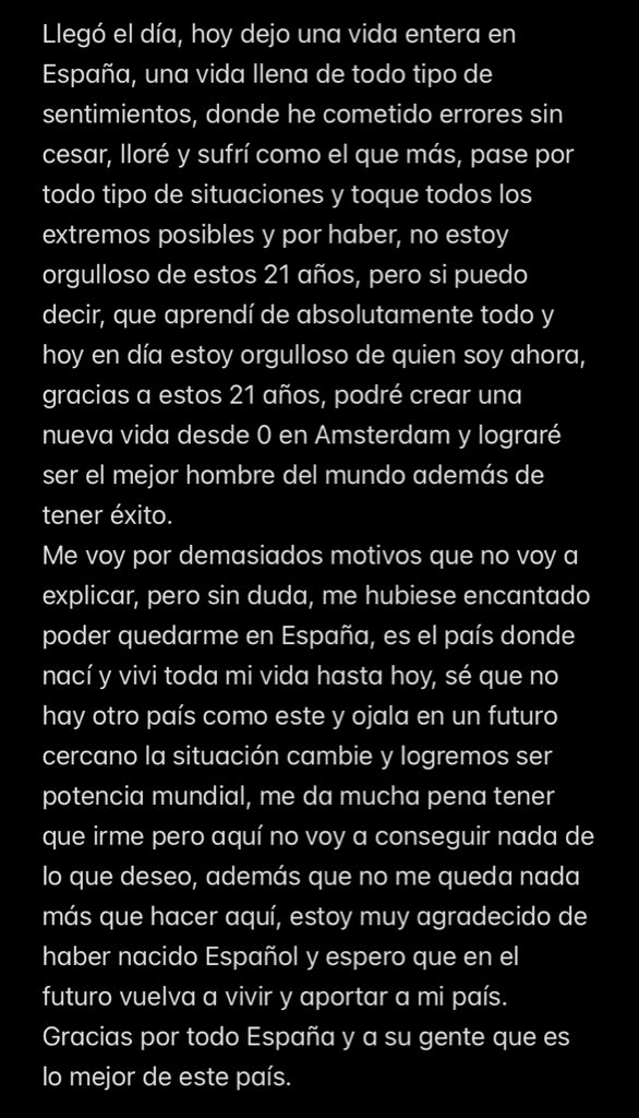 frosstt7's tweet photo. Llegó el día 🇳🇱

Pongo rumbo a crear mi mejor vida, con personas nuevas, clima frio, empresas por montar, experiencias por vivir, estoy emocionado, con hambre de comer el mundo y ser el mejor.

Hoy pongo fin a mi antigua vida y es el inicio de mi nueva vida. 

Gracias a todos ❤️‍🩹 https://t.co/uLg5lzMKaw