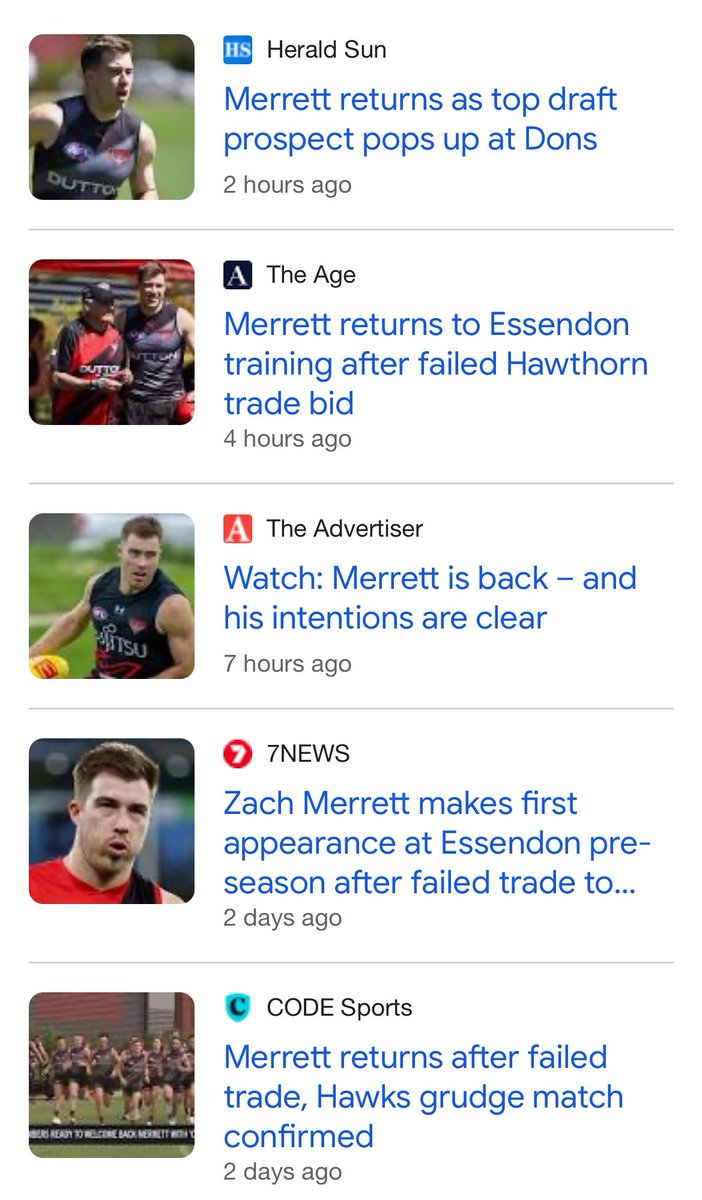 Update:

In breaking news AFL player Zach Merrett who plays for Essendon, trained at Essendon today, because Essendon was training.

More as it comes to hand, but for now it’s back to you in the studio 

1st match only 4 months away 👍