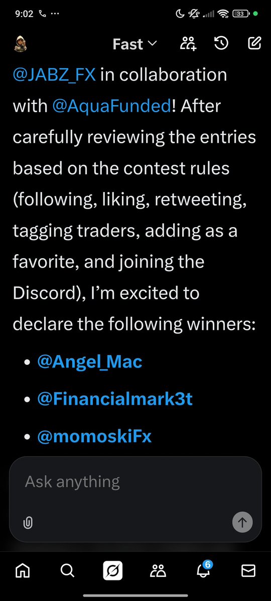 I’m excited to declare the following winners:

<a href="/Angel_Mac/">Mac-Angelo Anyanwu</a>
<a href="/Financialmark3t/">LEE MIN HOO</a>
@momoskiFx


Kindly open a ticket on their Discird and claim your account