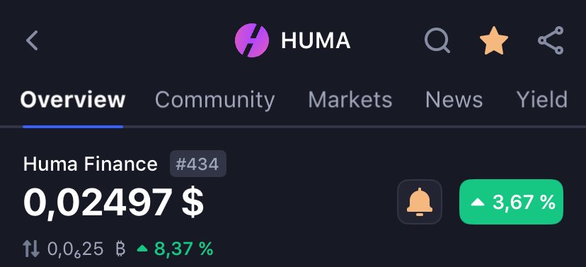 The market is bearish rn 

BTC on its way down to $67k 😥

Are we cooked

$HUMA is the only coin in my portfolio holding out

if you dont use huma, you are missing big time